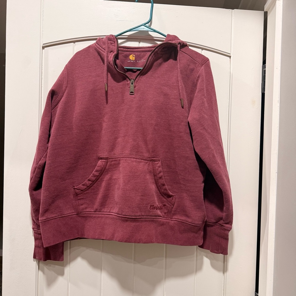 Carhartt Maroon Zip-Neck Pullover